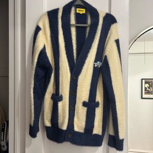 Golf Wang Blue Striped Mohair Cardigan Sweater